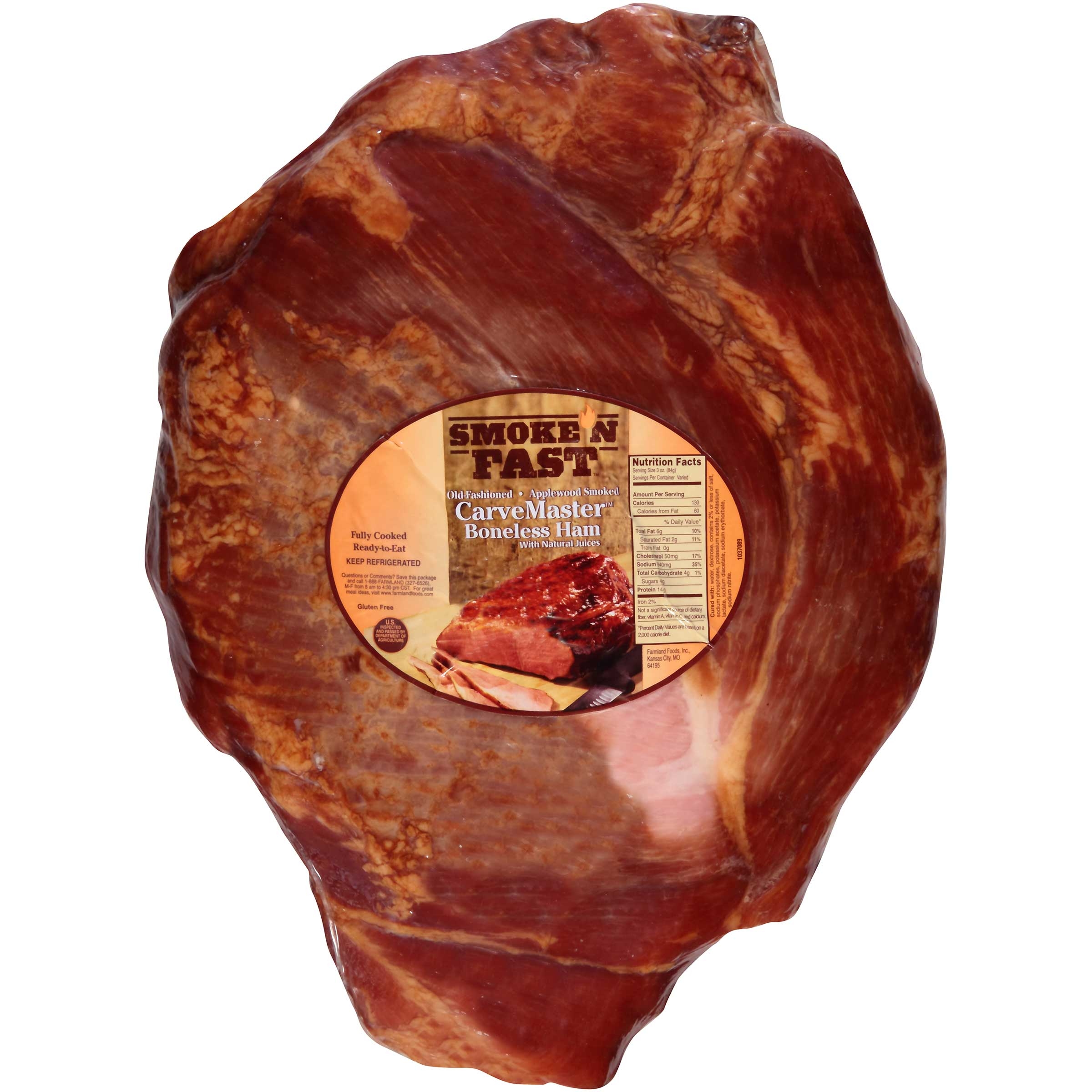 Farmland Natural Juice Applewood Smoked Ham, 9 Pound -- 2 per case.
