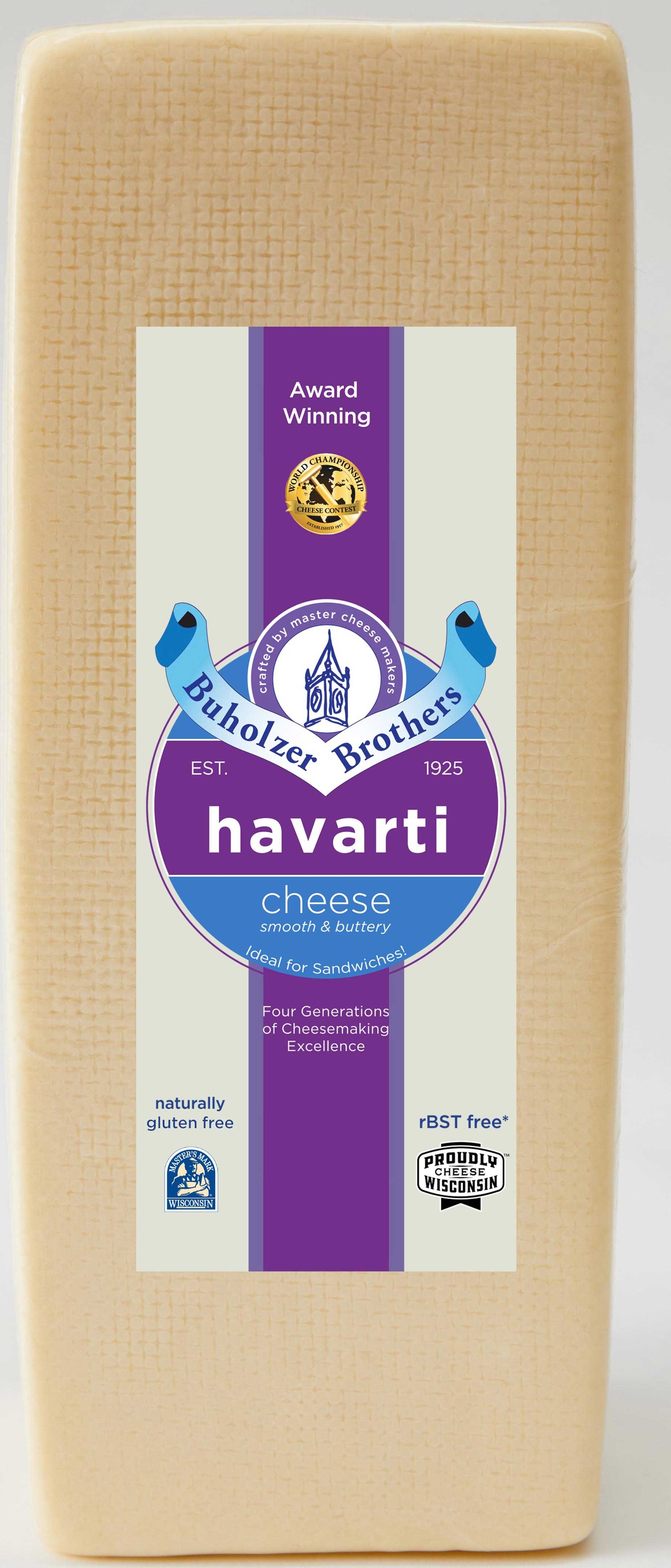 Buholzer Brothers Plain Havarti Cheese Loaf, 9 Pound