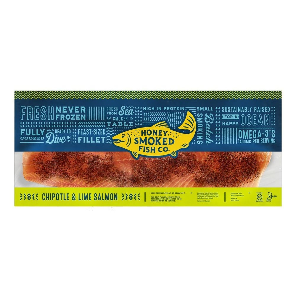 Honey Smoked Fish Chipotle and Lime Whole Fillet Honey Smoked Salmon, 3.5 Pound -- 2 per case