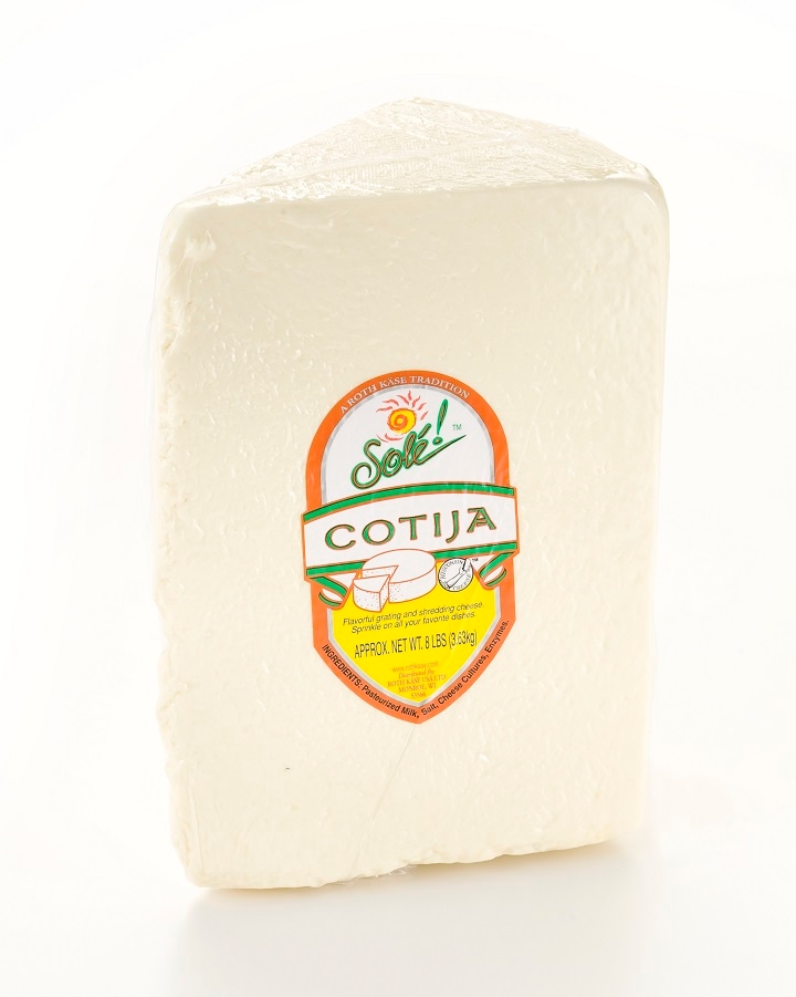 Sole Cotija Cheese Wedge, 8 Pound -- 2 per case.