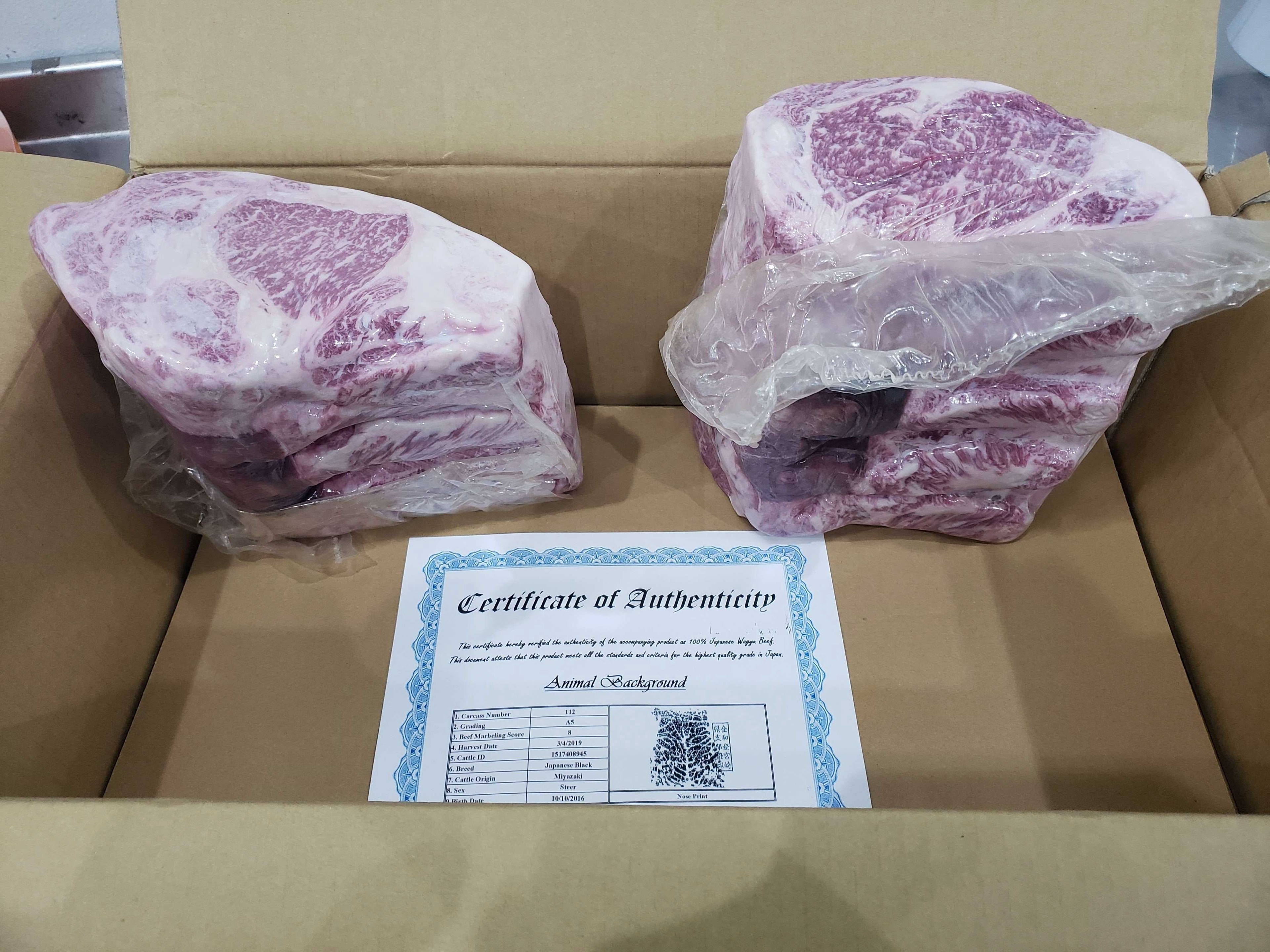 Miyazaki Japanese Wagyu Ribeye, 12 Pound -- 2 per case