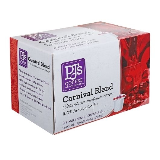 PJs Carnival Blend Medium Roast Coffee - 12 count per pack -- 6 packs per case