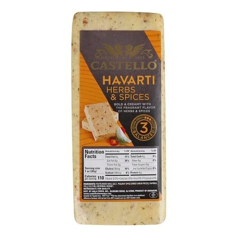 Castello Havarti Cheese with Herbs and Spices, 9.15 Pound