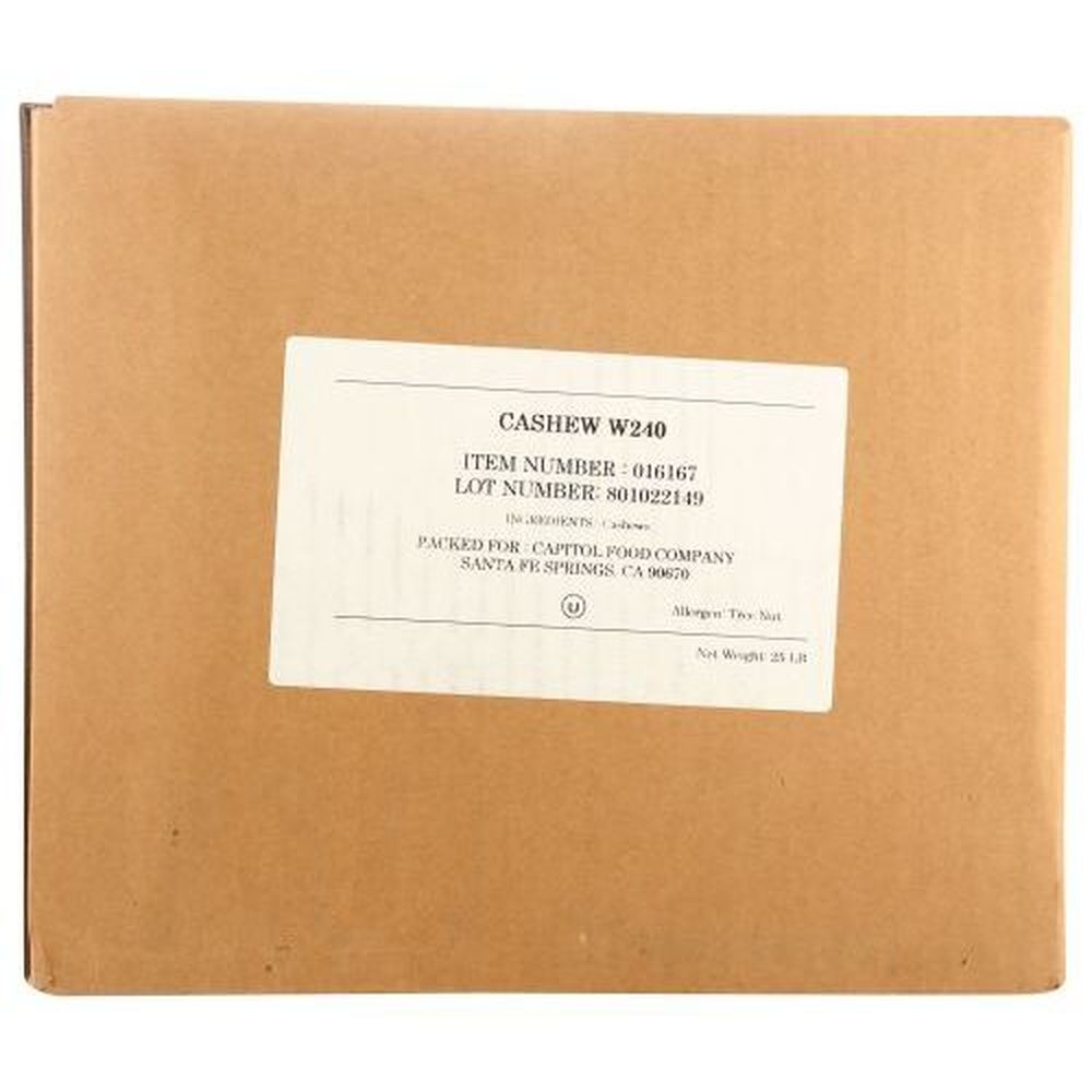 Bulk W240 Raw Whole Cashews, 25 Pound