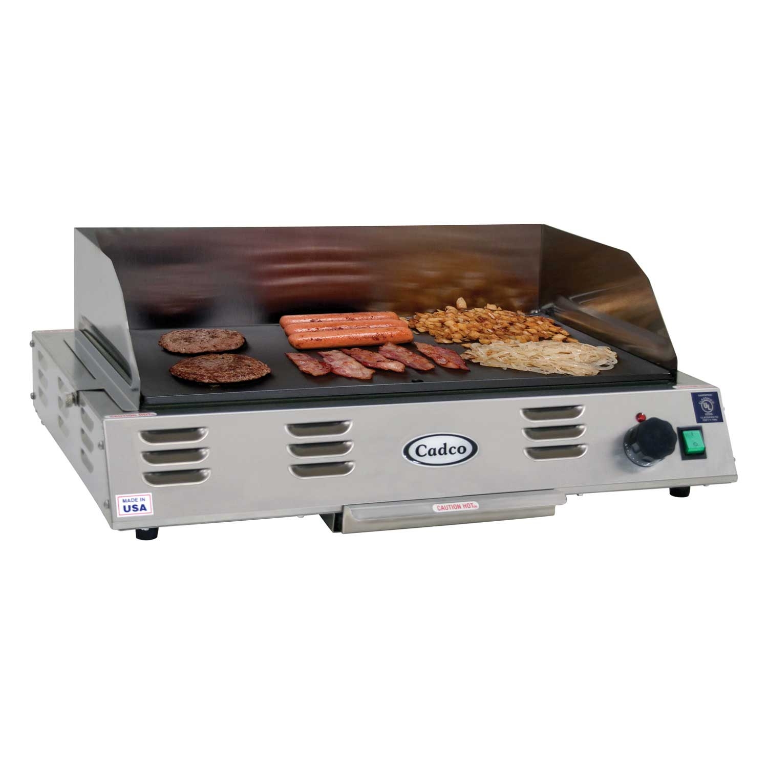 Cadco Medium-Duty 120 Volt Stainless Countertop Griddle, 24 1/2 x 9 1/4 x 17 1/2 inch