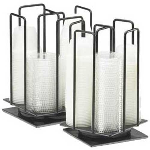 Cal-Mil Small Iron Black 4-Section Revolving Ramekin and Lid Organizer, 5.25 x 5.25 x 9.25 inch