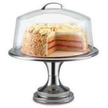 CalMil Stainless Cake Stand, 12 x 7 inch