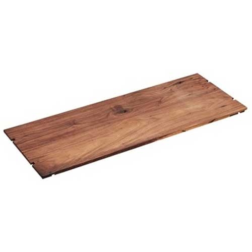 Cal Mil Mid Century Walnut Rectangular Riser Shelf, 12 x 32 x .5 inch