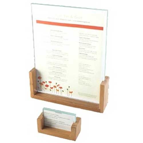 Cal Mil Bamboo U Frame Card Holder, 3.5 x 1 x 2 inch