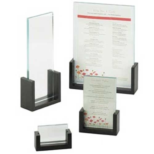 Cal Mil Midnight Bamboo U Frame Card Holder, 3.5 x 1 x 2 inch