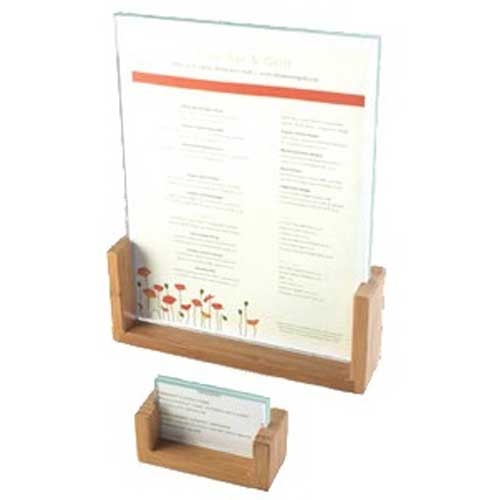 Cal Mil Bamboo U Frame Card Holder, 5 x 1.5 x 7 inch