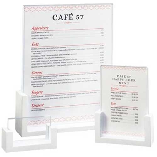 Cal Mil White U Frame Tabletop Card Holder, 9 x 1.5 x 12 inch