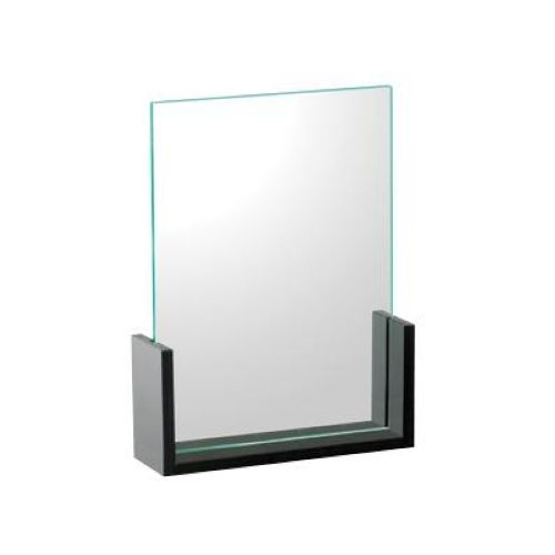 Cal Mil Metal U Frame High End Cardholder with Green Edge Acrylic, 8 1/2 x 11 x 1 inch