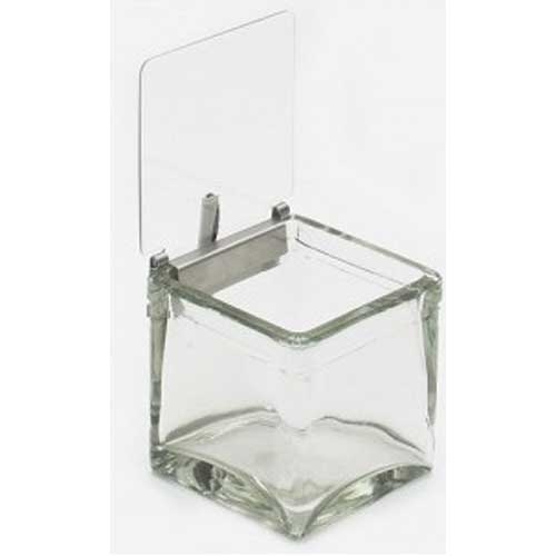 Cal Mil Stainless Steel Hinge Notched Lid for Glass Jar , 4 x 4 x .5 inch