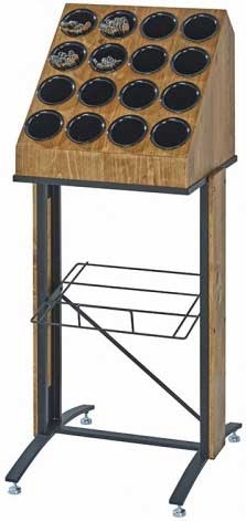 Cal Mil Floorstanding Madera Frame for Floorstanding Bulk Condiment Unit, 21.5 x 24 x 36 inch.