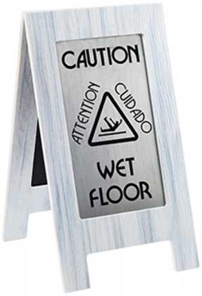 Cal Mil Whitewash Wet Floor Sign, 13 x 17 x 23 inch.