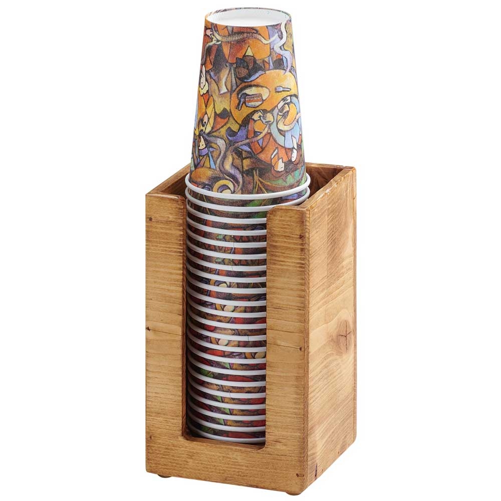 Cal Mil Madera Napkin/Cup/Lid Holder, 4.5 x 4.5 x 8.5 inch