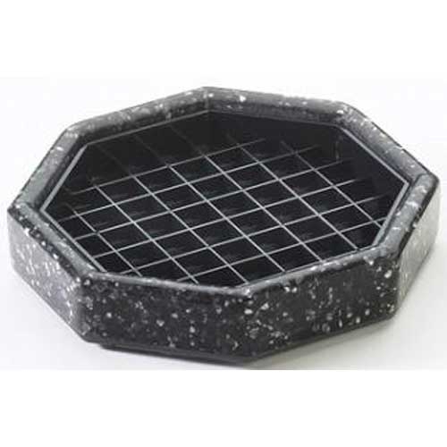 Cal Mil Octagon Black Ice Stone Drip Tray, 6 x 6 x 1 inch