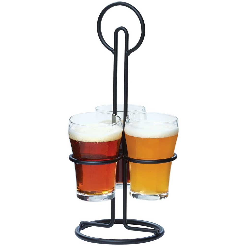 Cal Mil Black Beer and Margerita Trio Taster Caddy, 5.25 x 11.75 inch