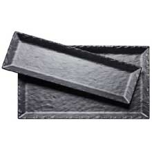 Cal Mil Melamine Black Rectangle Faux Slate Platter, 21 x 13 x 1 inch