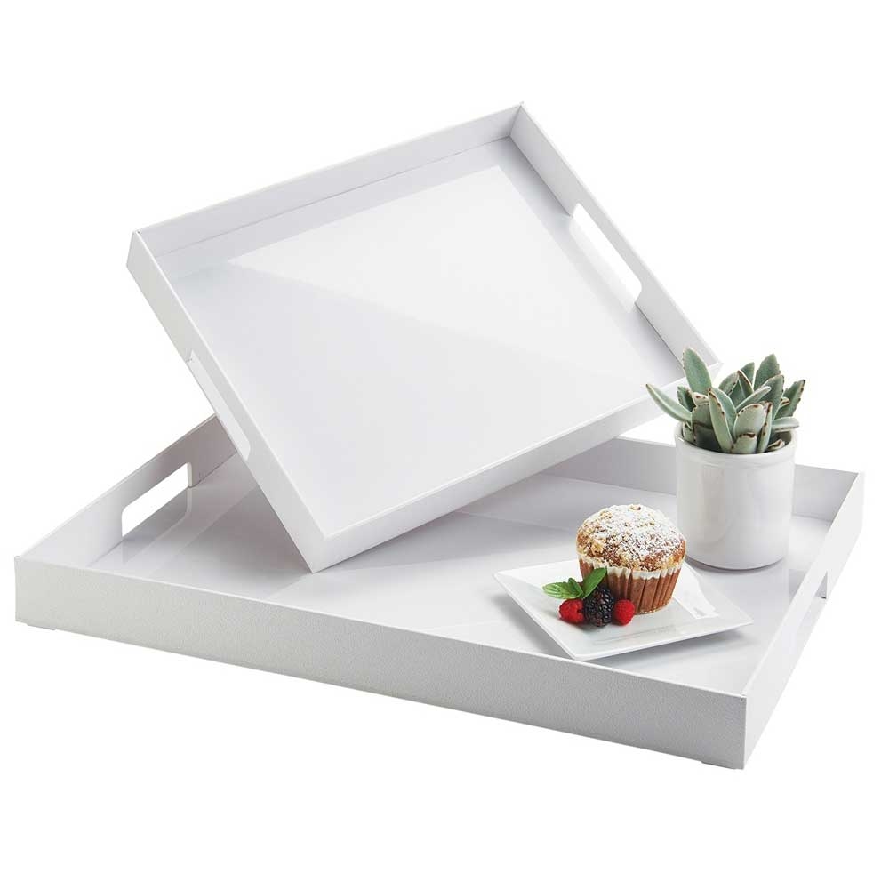 Cal Mil White ABS Room Service Tray, 16 x 13 x 2.25 inch
