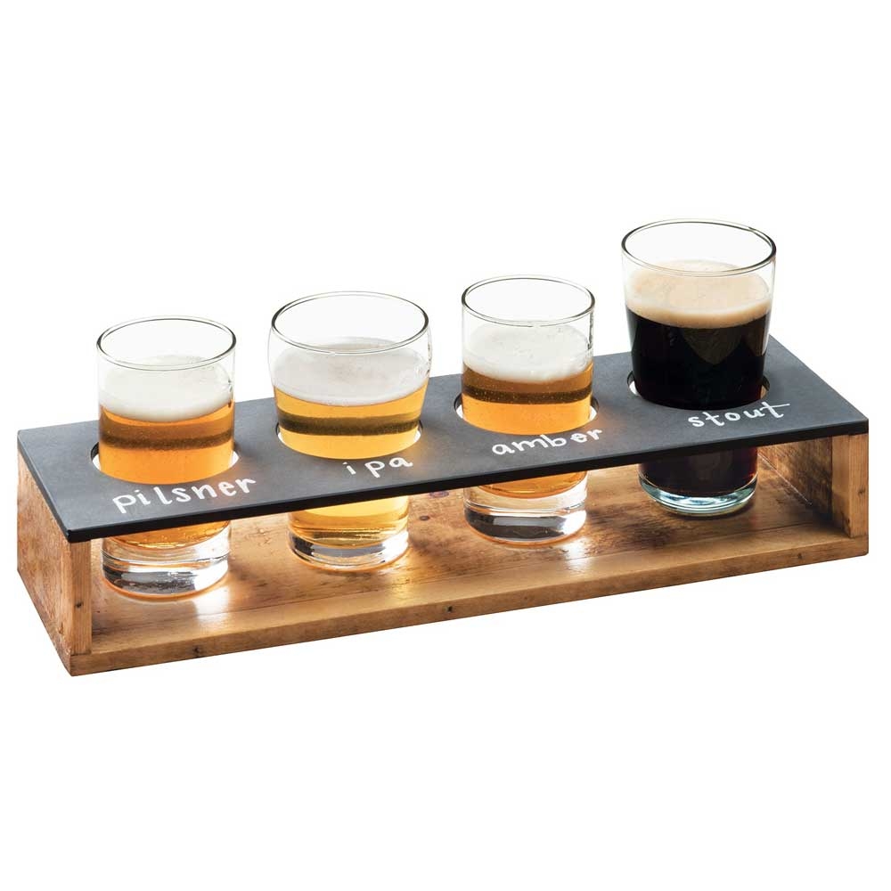 Cal Mil Madera Beer Taster Caddy, 13 x 4 x 2.5 inch