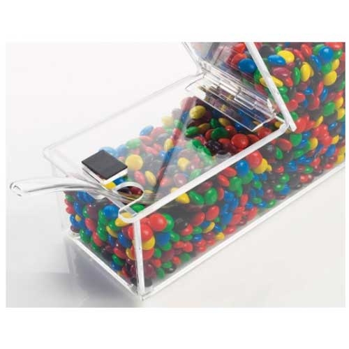Cal Mil Acrylic Classic Yogurt Topping Dispenser with Notch, 4 x 11 x 11 inch