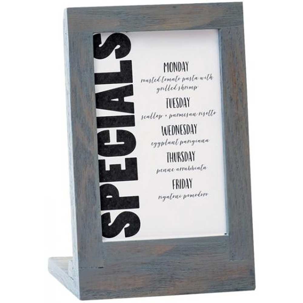 Cal Mil Oak Ashwood Gray Frame Cardholder, 4 x 3.5 x 6.5 inch