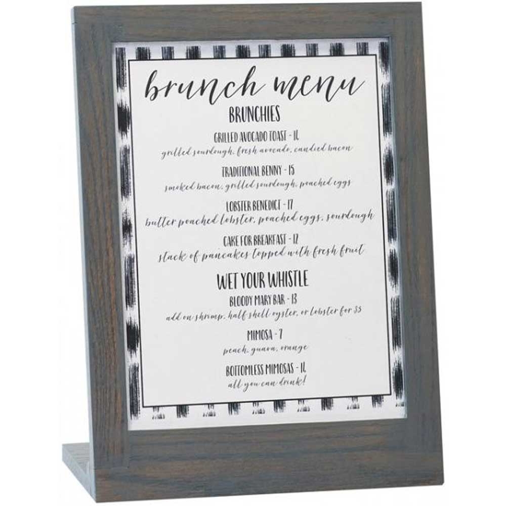 Cal Mil Oak Ashwood Gray Frame Cardholder, 9 x 4 x 11 inch