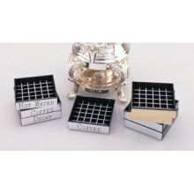 CalMil Engraved Spigot Drip Tray, Silver, 4 x 4 inch