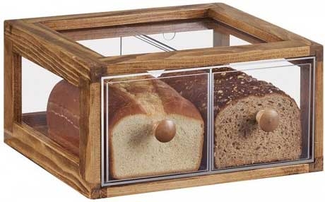 Cal Mil Madera Double Drawer Bread Display Case, 13.63 x 13 x 7.13 inch.