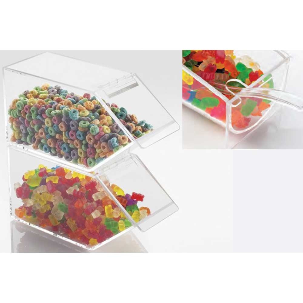 Cal Mil Classic Acrylic Stackable Topping Dispenser with Notch Lid, 4.5 x 11 x 5.5 inch