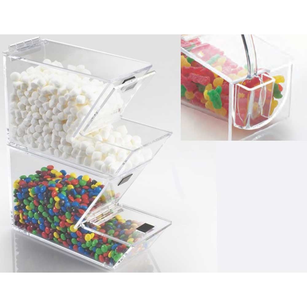 Cal Mil Classis Acrylic Stackable Topping Dispenser with Holster, 4 x 11 x 7 inch