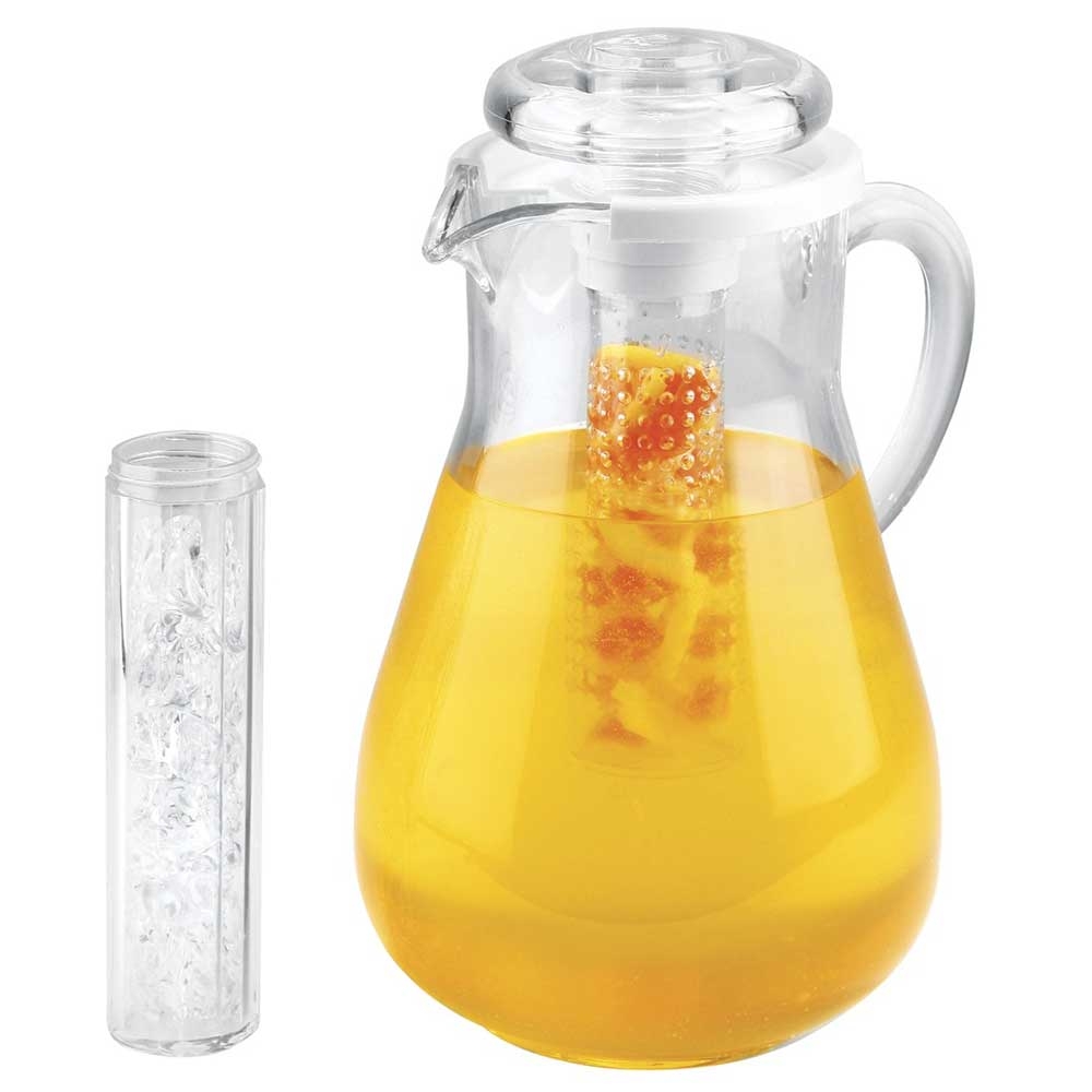 Cal Mil Acrylic Pitcher with Ice and Infusion Chamber, 8 x 8 x 10 inch