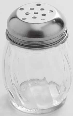 American Metalcraft Glass Swirl Cheese Shaker, 6 Ounce