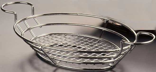 American Metalcraft Chrome Oval Wire Basket, 11 x 8 x 3 1/4 inch