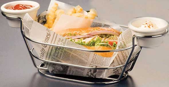 American Metalcraft Chrome Oval Wire Basket, 6 x 9 x 3 7/ 8 inch