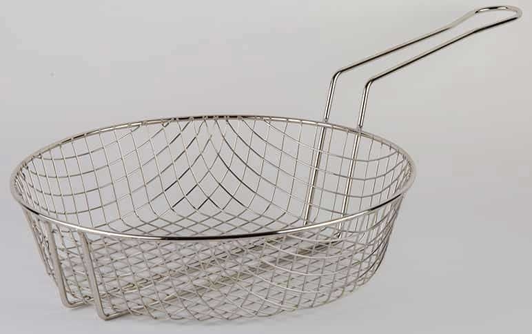 American Metalcraft Round Tinned Steel Coarse Mesh Culinary Basket, 12 inch Dia