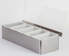 American Metalcraft Compartment Condiment Holders with Five 1 Pint Insert Dispensers