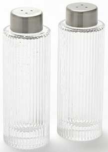 American Metalcraft Ribbed Round Glass Salt and Pepper Set, 2 Ounce -- 1 set
