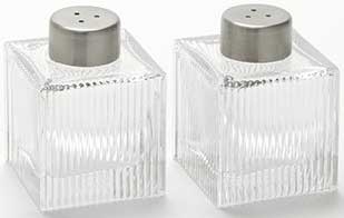 American Metalcraft Ribbed Square Glass Salt and Pepper Set, 2 Ounce -- 1 set