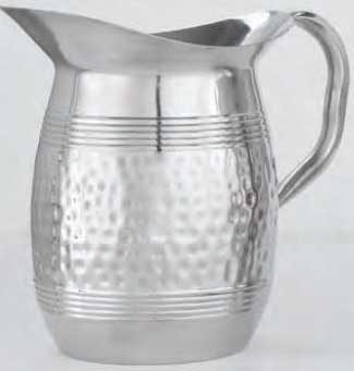 American Metalcraft Large Hammered Stainless Steel Bell Water Pitcher, 100 Ounce