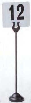 American Metalcraft Black Harp Style Weighted Number Stand, 12 inch
