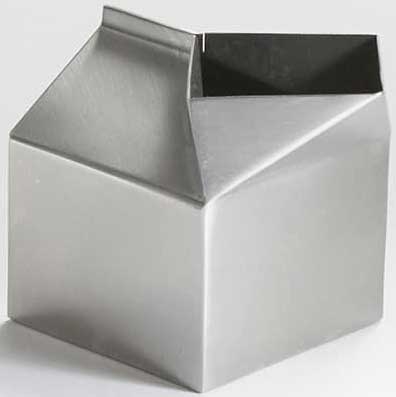 American Metalcraft Stainless Steel Milk Carton Funky Creamer, 3 Ounce