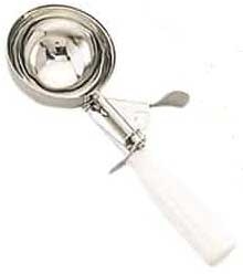 American Metalcraft Stainless Steel White Handle Number 6 Thumb Disher