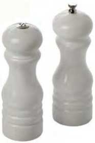 American Metalcraft White Wood Salt and Pepper Mill Set, 6 inch -- 1 set