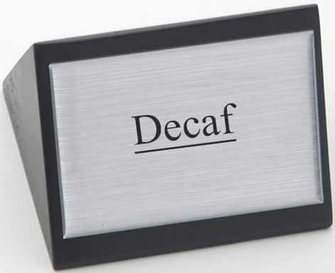 American Metalcraft Black Wood Decaf Sign, 3 x 1 3/4 inch