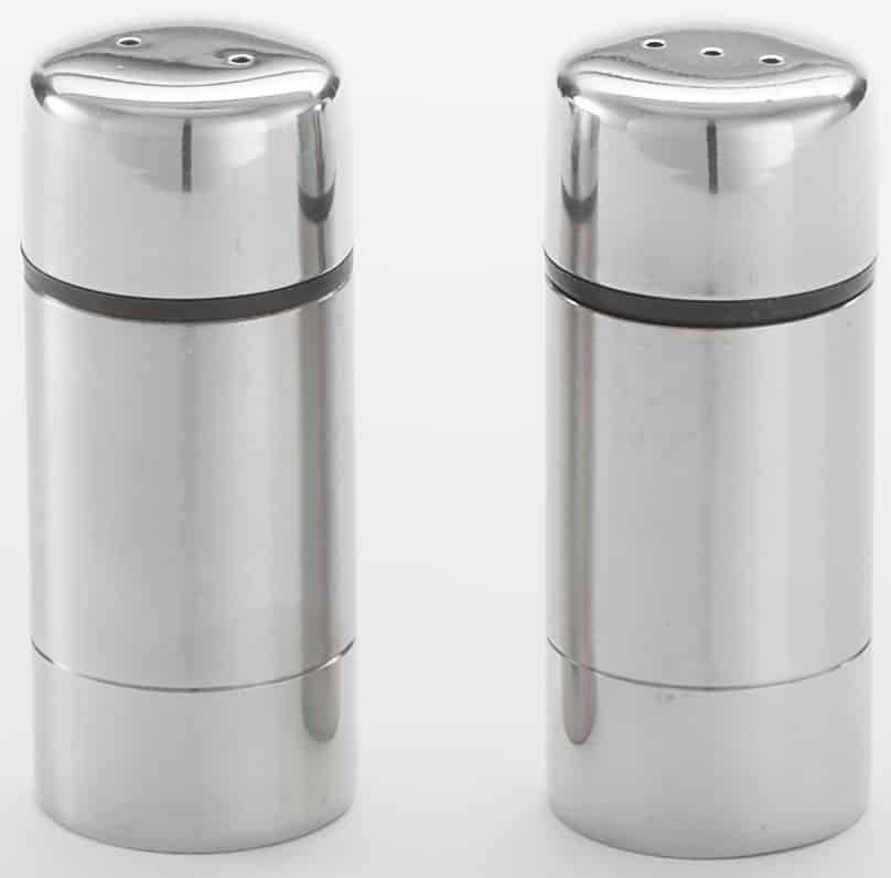 American Metalcraft Stainless Steel Round Salt and Pepper Set, 2.9 inch