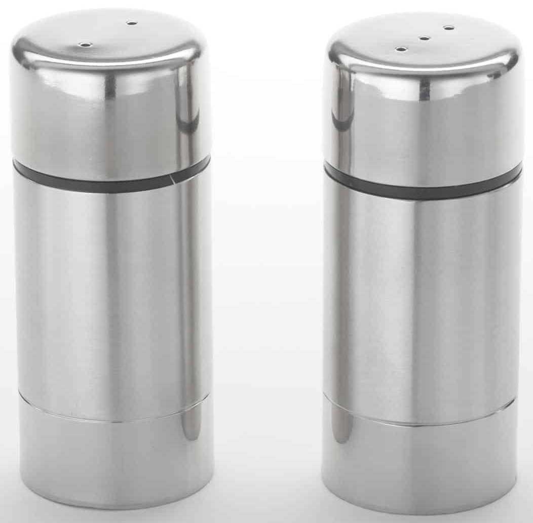 American Metalcraft Stainless Steel Round Salt and Pepper Set, 3.5 inch