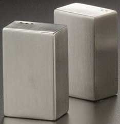 American Metalcraft Stainless Steel Rectangle Salt and Pepper Set, 2 1/2 inch -- 1 set
